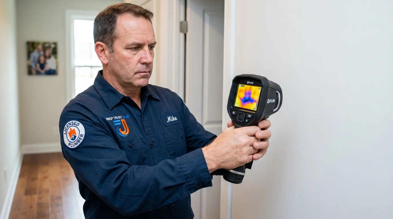 Thermal imaging leak detection by Johns Plumbing LLC in Zachary